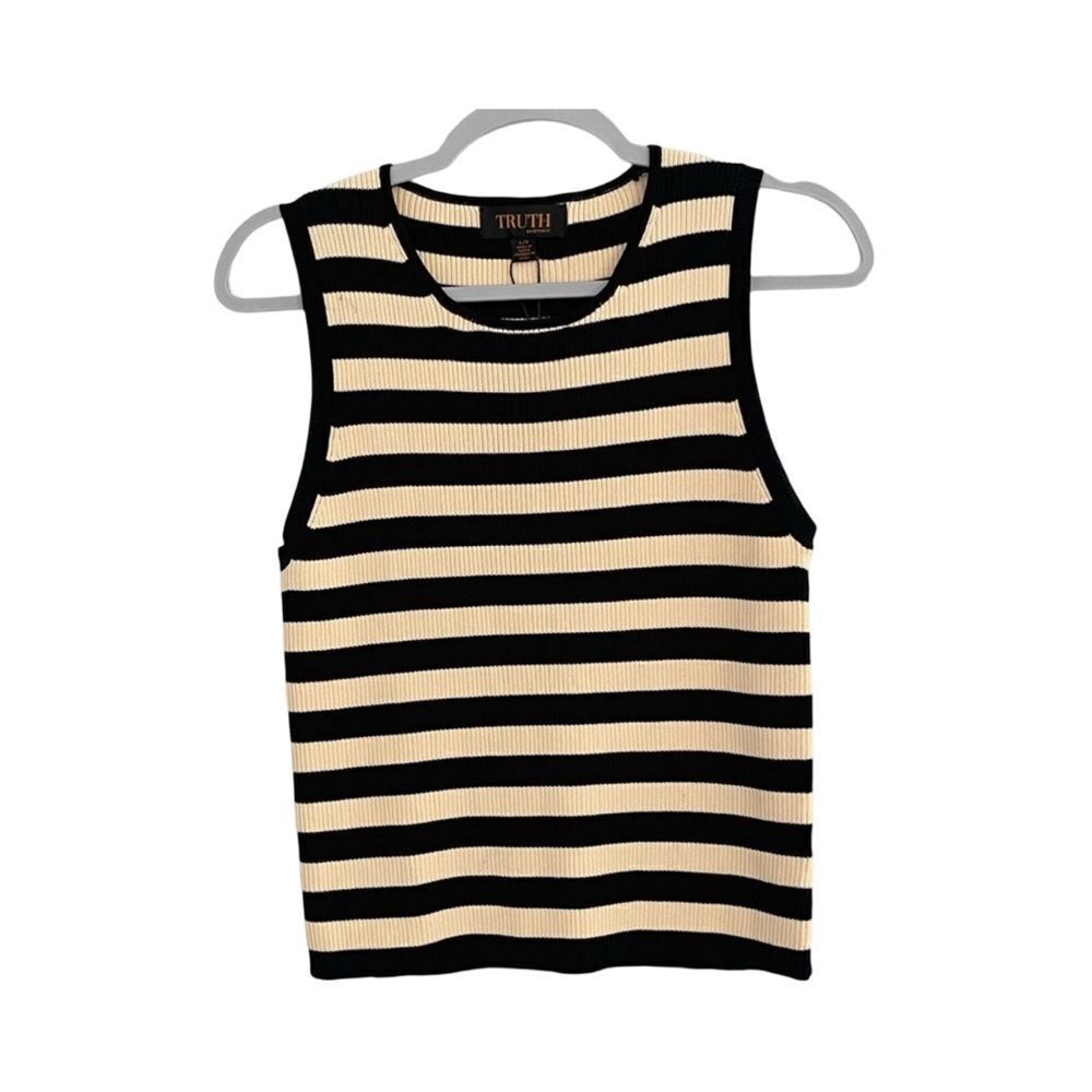 Truth by Republic Sleeveless knit top. Size:Large Color: Black and Tan